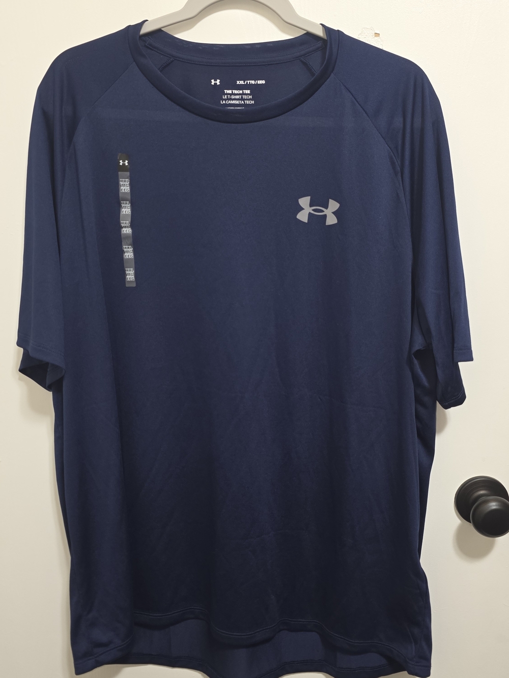 Under Armour Navy Short Sleeve Performance Tee with Silver Logo